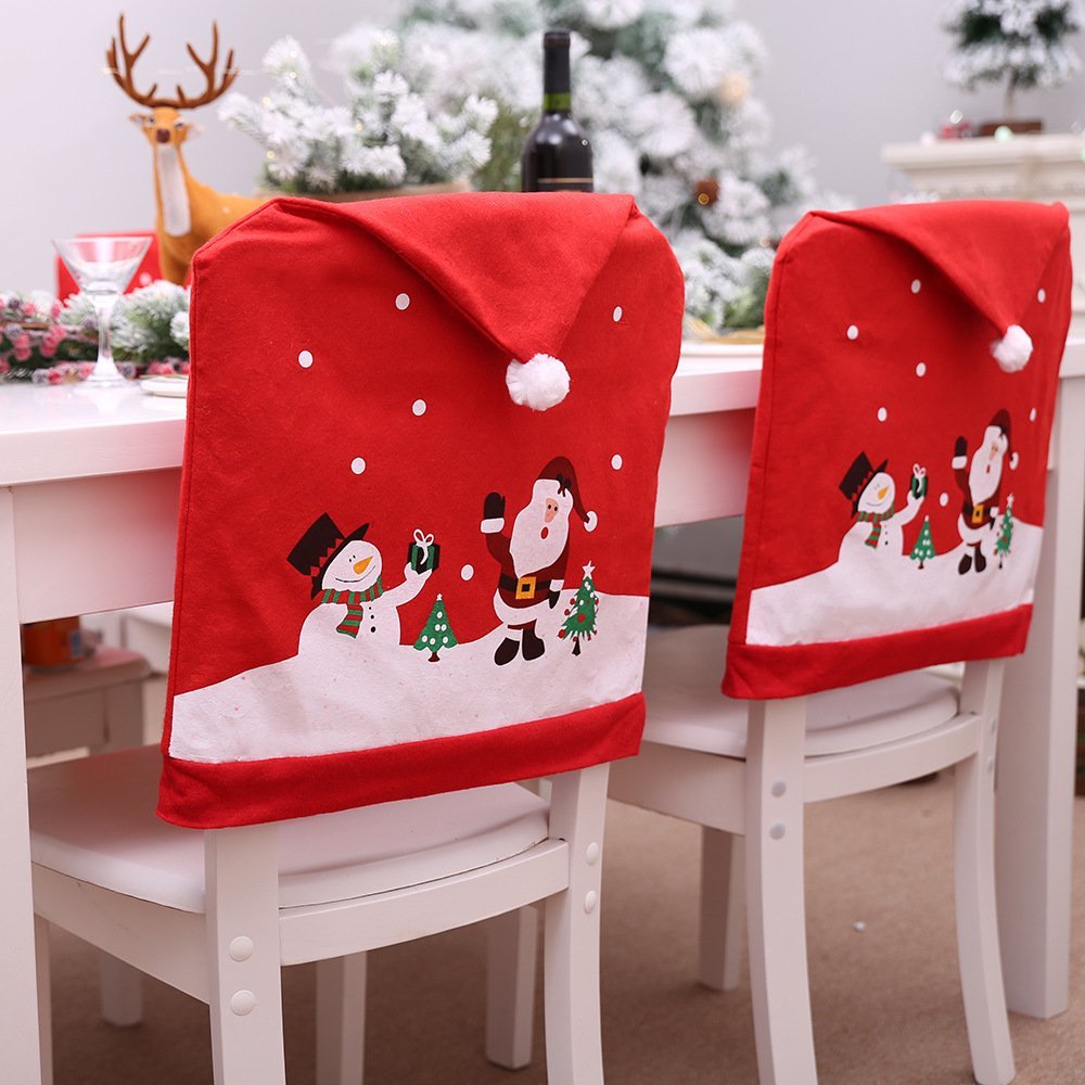 6-10x Christmas Santa Hat Chair Covers Table Cloth Dinner Home Decor Ornaments, Table Cloth (130x180 cm) V474-465730