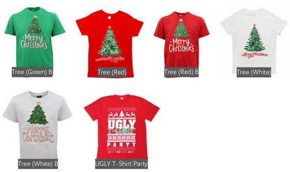 New Funny Adult Xmas Christmas T Shirt Tee Mens Womens 100% Cotton Jolly Ugly, Tree (White) B, L V474-469563