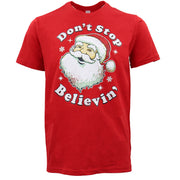 New Funny Adult Xmas Christmas T Shirt Tee Mens Womens 100% Cotton Jolly Ugly, Don't Stop Believin' (Red), S V474-469574
