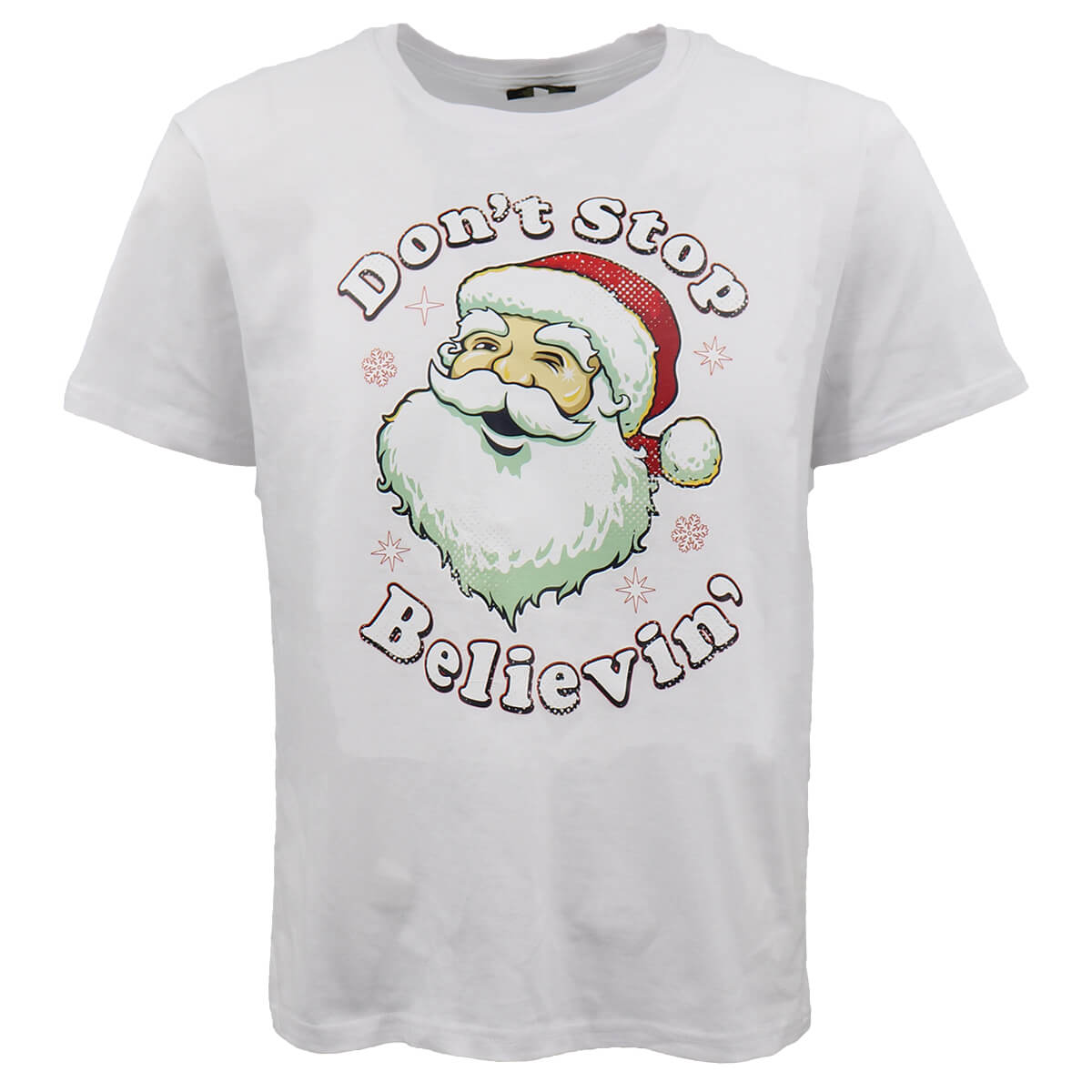 New Funny Adult Xmas Christmas T Shirt Tee Mens Womens 100% Cotton Jolly Ugly, Don't Stop Believin' (White), M V474-469587