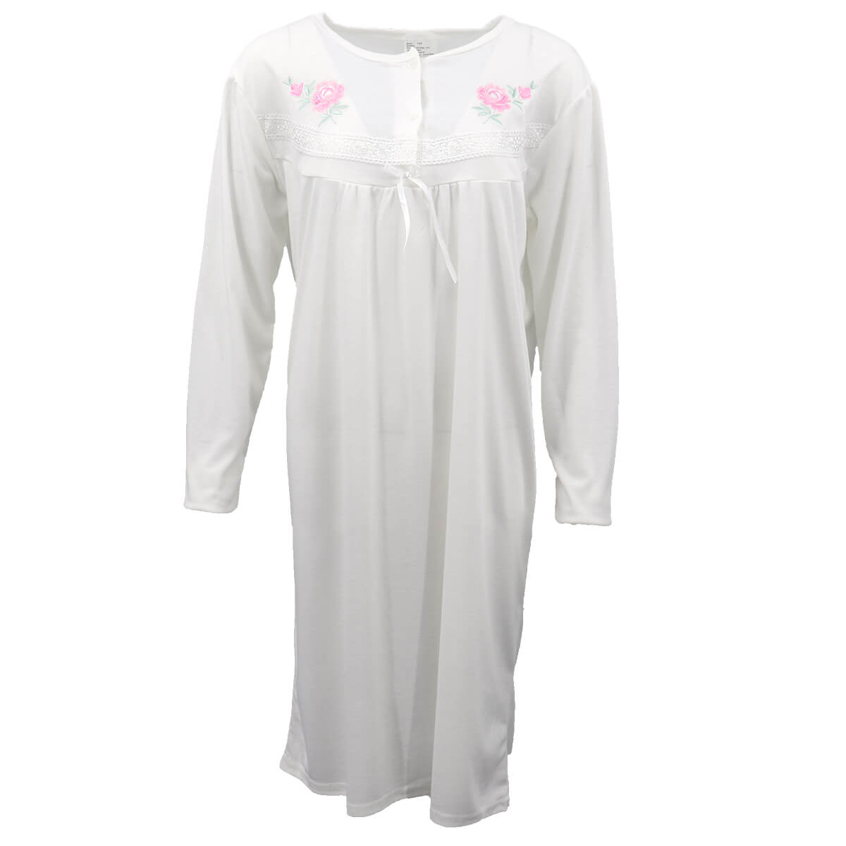 100% Cotton Women Nightie Night Gown Pajamas Pyjamas Winter Sleepwear PJs Dress, Light Pink, 22 V474-473531