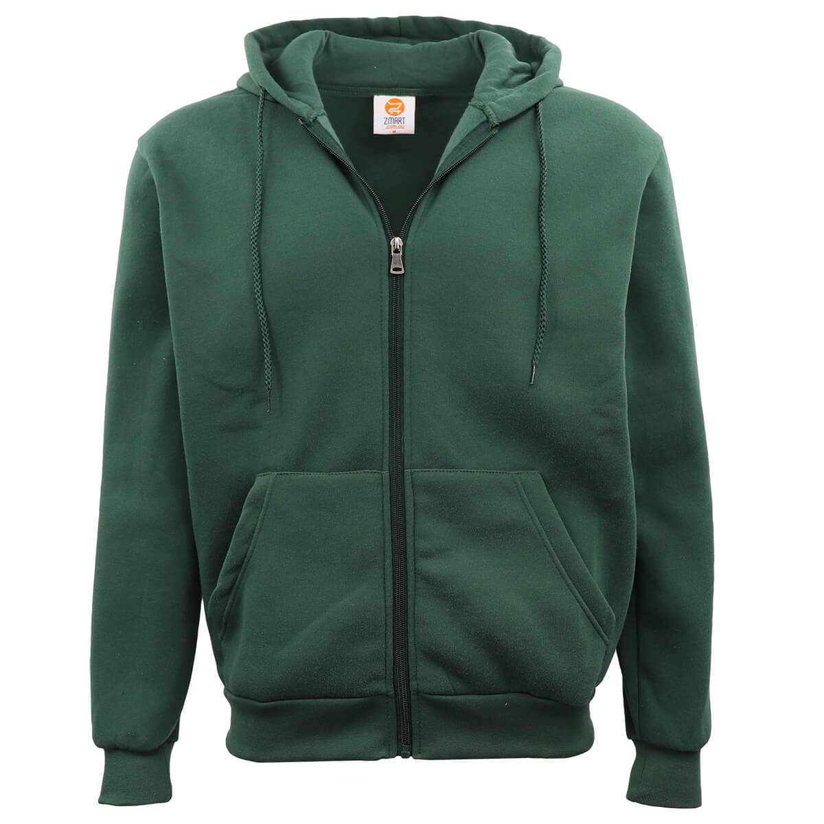 Adult Unisex Zip Plain Fleece Hoodie Hooded Jacket Mens Sweatshirt Jumper XS-8XL, Dark Green, L V474-483011