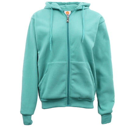 Adult Unisex Zip Plain Fleece Hoodie Hooded Jacket Mens Sweatshirt Jumper XS-8XL, Teal, 5XL V474-483046