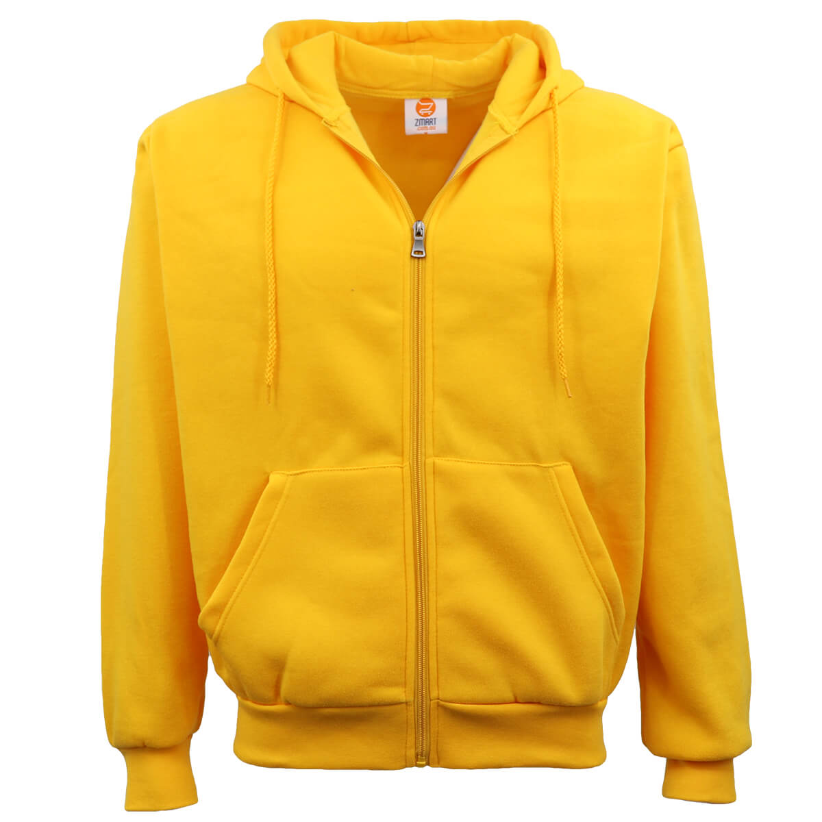 Adult Unisex Zip Plain Fleece Hoodie Hooded Jacket Mens Sweatshirt Jumper XS-8XL, Yellow, 4XL V474-483054