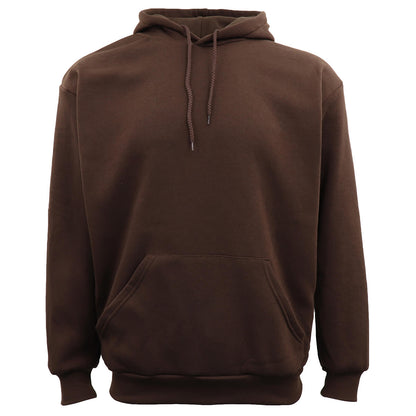 Adult Unisex Men's Basic Plain Hoodie Pullover Sweater Sweatshirt Jumper XS-8XL, Brown, XL V474-483653
