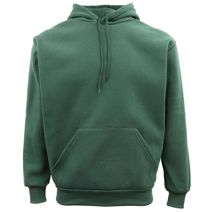 Adult Unisex Men's Basic Plain Hoodie Pullover Sweater Sweatshirt Jumper XS-8XL, Dark Green, XL V474-483662