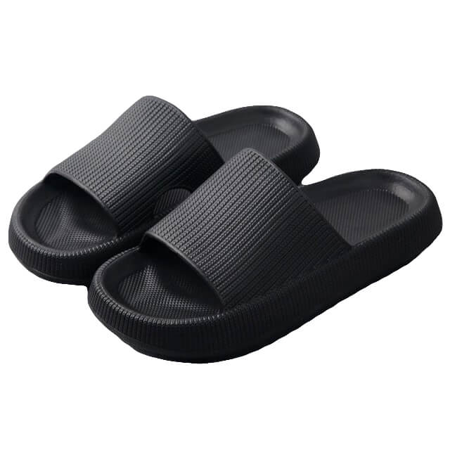 Pillow Slides Sandals Non-Slip Ultra Soft Slippers Cloud Shower EVA Home Shoes, Black, 40/41 V474-483975