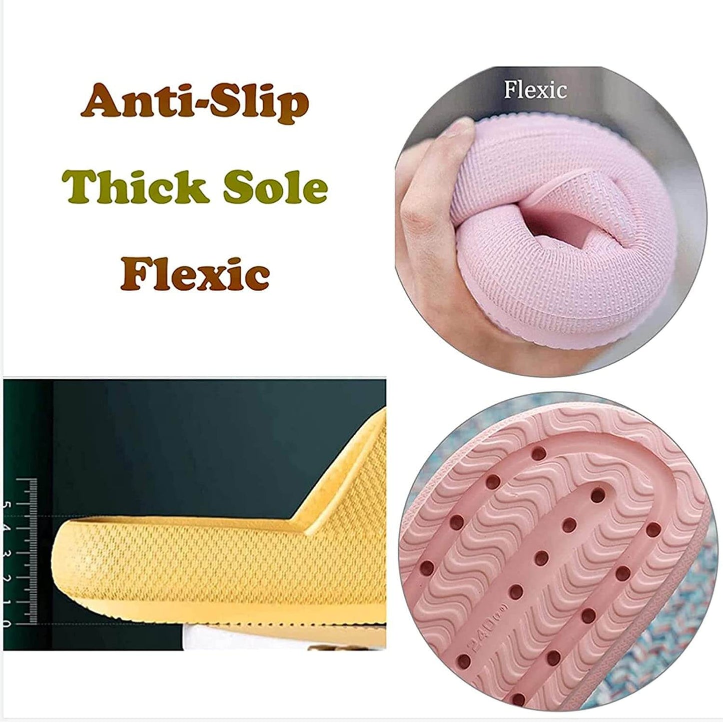 Pillow Slides Sandals Non-Slip Ultra Soft Slippers Cloud Shower EVA Home Shoes, Orange, 36/37 V474-483978