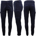 Men's Cargo Cotton Drill Work Pants UPF 50+ 13 Pockets Tradies Workwear Trousers, Navy, 30