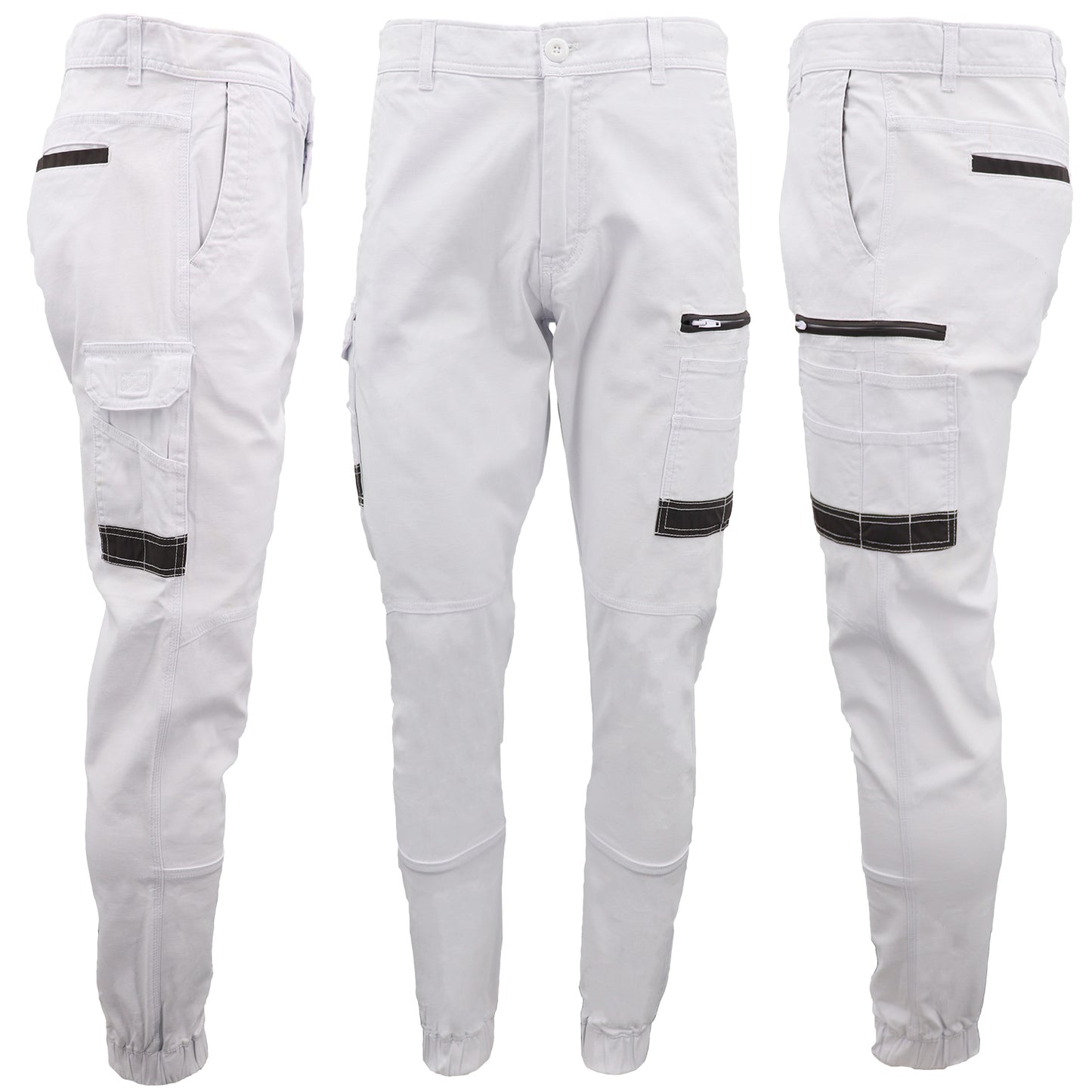 Men's Cargo Cotton Drill Work Pants UPF 50+ 13 Pockets Tradies Workwear Trousers, Navy, 40 V474-497046