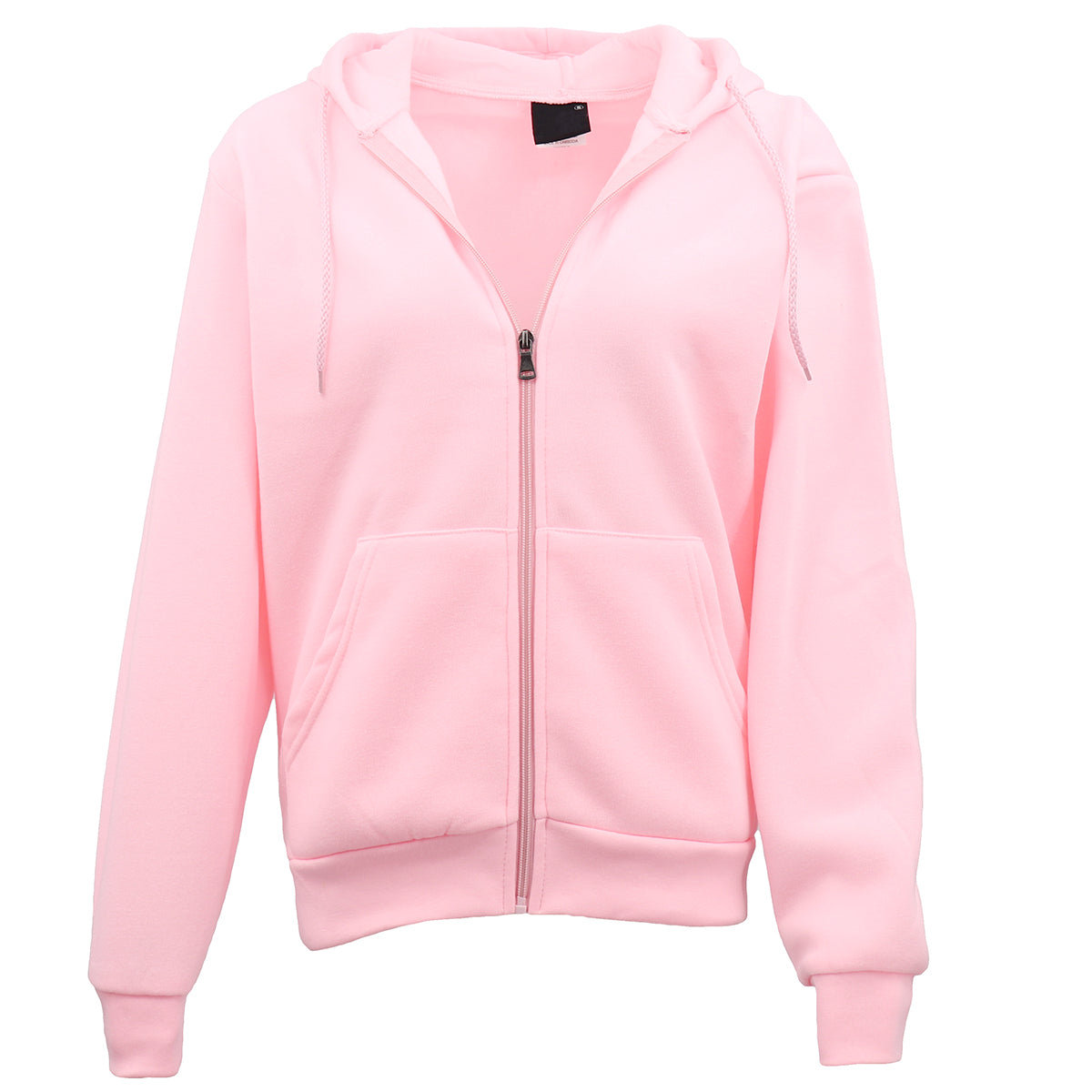 Adult Unisex Zip Plain Fleece Hoodie Hooded Jacket Mens Sweatshirt Jumper XS-8XL, Light Pink, 3XL V474-511260