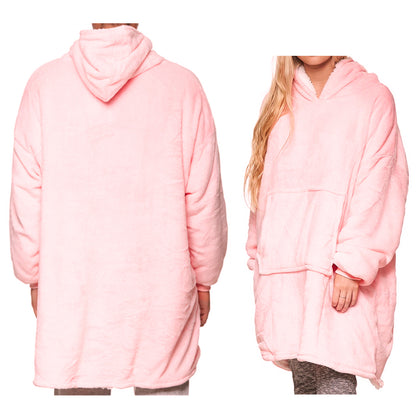 Oversized Soft Pullover Plain Hoodie Warm Fleece Blanket Plush Winter Sweatshirt, Watermelon Red, Adult V474-512347