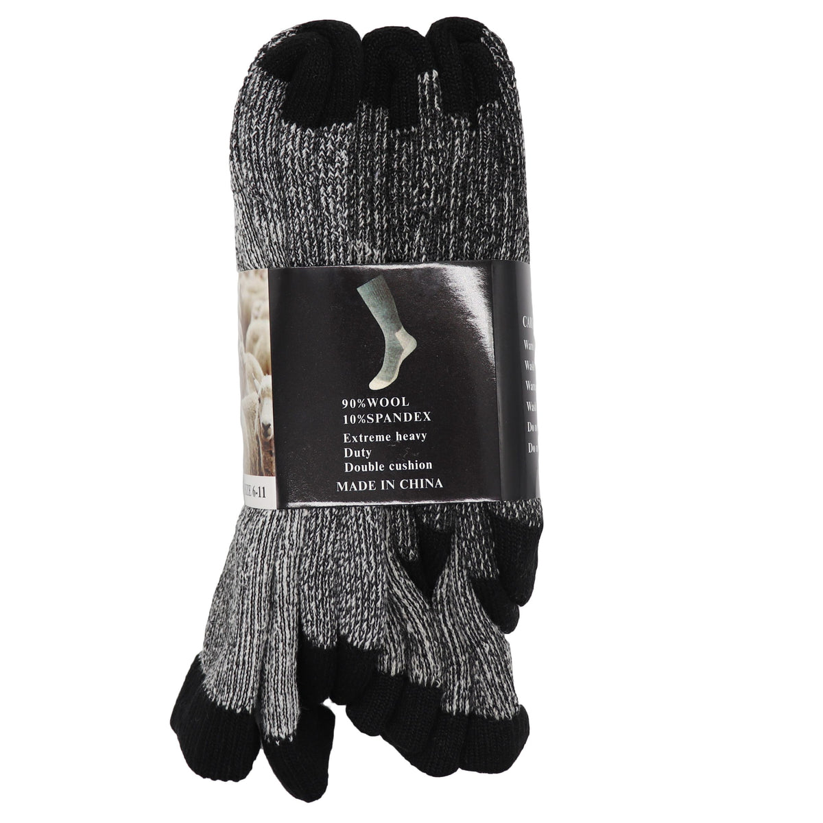 6 Pairs Merino Wool Thick Double Cushion Heavy Duty Socks Tradie Warm Thermal, 6-11 V474-514370
