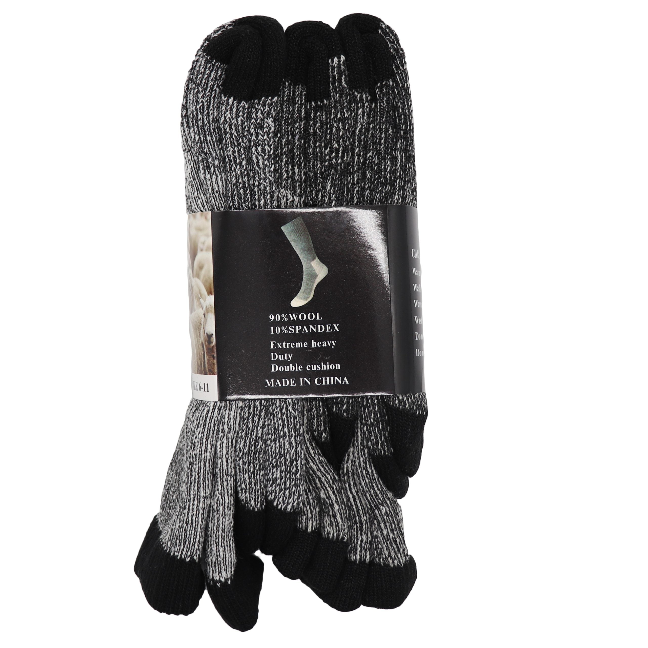 6 Pairs Merino Wool Thick Double Cushion Heavy Duty Socks Tradie Warm Thermal, 6-11 V474-514370