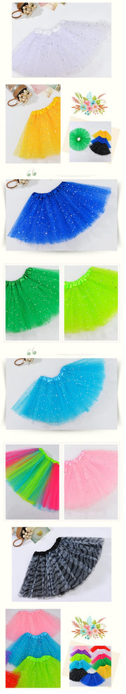 Sequin Tulle Tutu Skirt Ballet Kids Princess Dressup Party Baby Girls Dance Wear, Light Pink, Adults