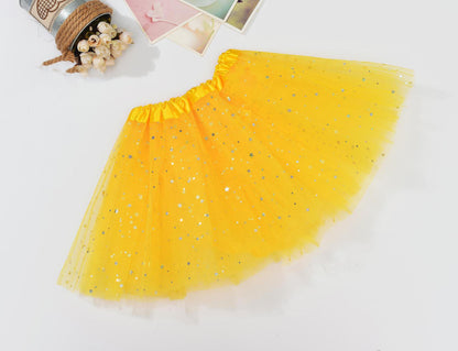 Sequin Tulle Tutu Skirt Ballet Kids Princess Dressup Party Baby Girls Dance Wear, Yellow, Adults V474-522692