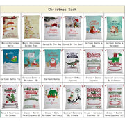 50x70cm Canvas Hessian Christmas Santa Sack Xmas Stocking Reindeer Kids Gift Bag, Cream - North Pole Express V474-542248