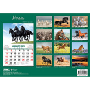 Horses - 2023 Rectangle Wall Calendar 16 Months Planner New Year Christmas Gift V474-544972