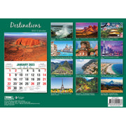 Destinations - 2023 Rectangle Wall Calendar 16 Months Planner New Year Gift V474-544975