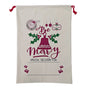 Large Christmas XMAS Hessian Santa Sack Stocking Bag Reindeer Children Gifts Bag, Cream - Bell V474-546944