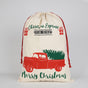 50x70cm Canvas Hessian Christmas Santa Sack Xmas Stocking Reindeer Kids Gift Bag, Cream - Car Gift Express V474-546959