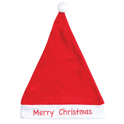 Christmas Unisex Adults Kids Novelty Hat Xmas Party Cap Santa Costume Dress Up, Santa Hat - Merry Christmas V474-551885