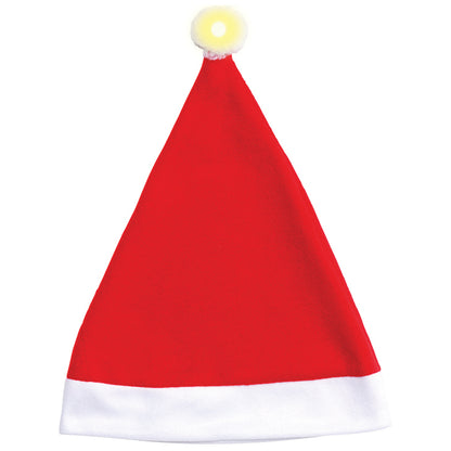 Christmas Unisex Adults Kids Novelty Hat Xmas Party Cap Santa Costume Dress Up, Santa Hat w LED Light V474-551892