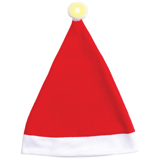 Christmas Unisex Adults Kids Novelty Hat Xmas Party Cap Santa Costume Dress Up, Santa Hat w LED Light V474-551892