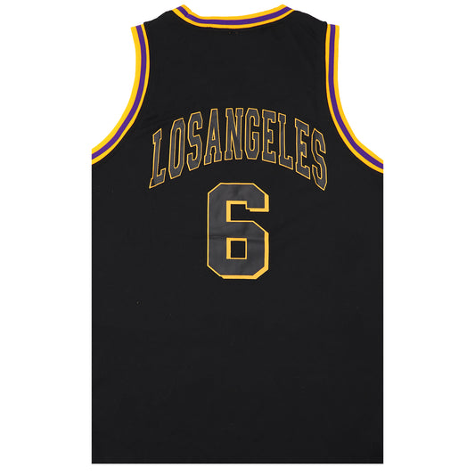New Men's Basketball Jersey Sports T Shirt Tee Vest Tops Gym Chicago Los Angeles, Black - Los Angeles 6, L V474-555081