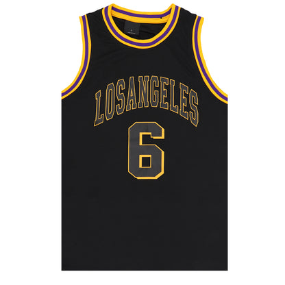 New Men's Basketball Jersey Sports T Shirt Tee Vest Tops Gym Chicago Los Angeles, Black - Los Angeles 6, 2XL V474-555084