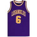 New Men's Basketball Jersey Sports T Shirt Tee Vest Tops Gym Chicago Los Angeles, Purple - Los Angeles 6, S