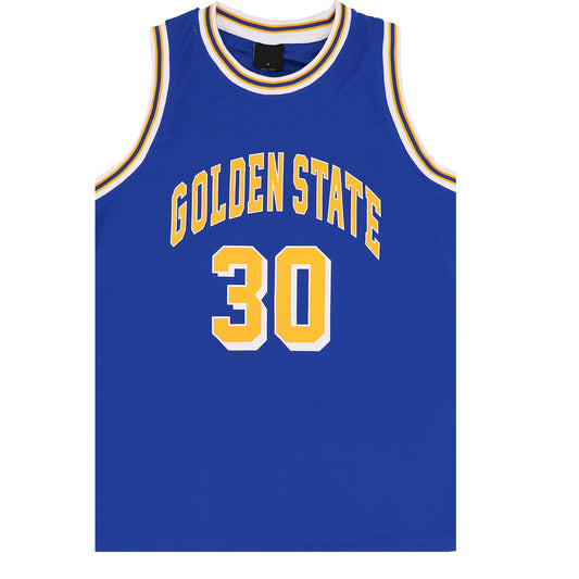 New Men's Basketball Jersey Sports T Shirt Tee Vest Tops Gym Chicago Los Angeles, Blue - Golden State 30, S V474-555098