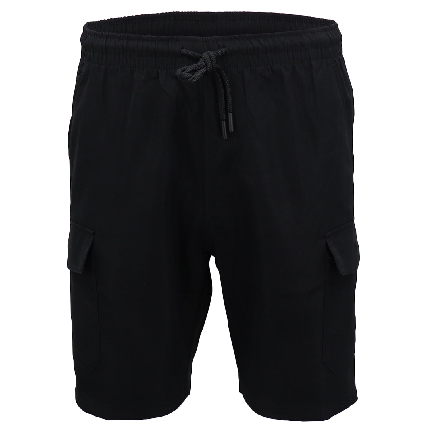 Men's Cargo Shorts 4 Pockets Cascual Work Trousers Active Pants Elastic Waist, Black, S V474-557460