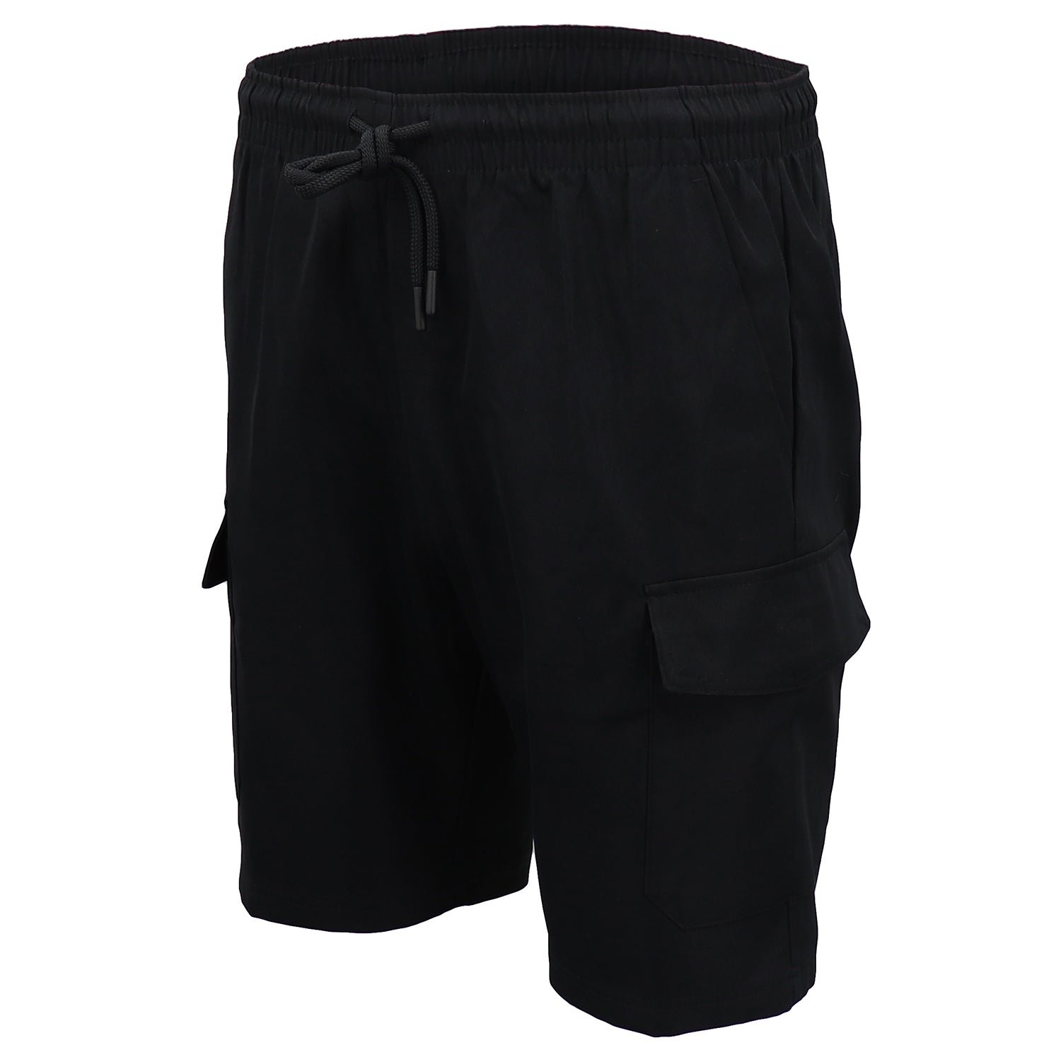 Men's Cargo Shorts 4 Pockets Cascual Work Trousers Active Pants Elastic Waist, Black, M V474-557461