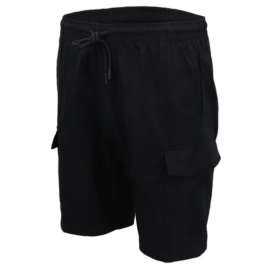 Men's Cargo Shorts 4 Pockets Cascual Work Trousers Active Pants Elastic Waist, Black, L V474-557462