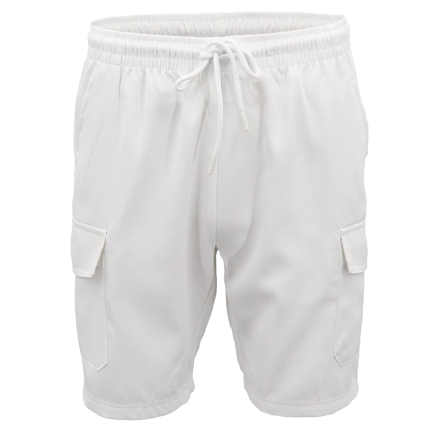 Men's Cargo Shorts 4 Pockets Cascual Work Trousers Active Pants Elastic Waist, Black, L