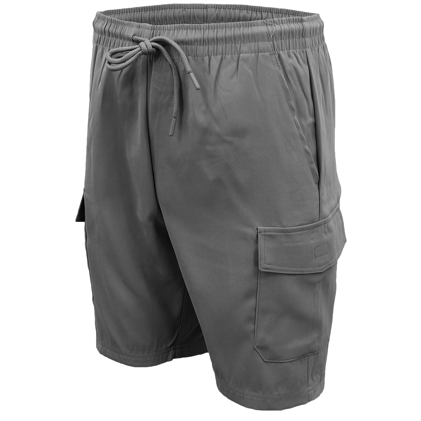 Men's Cargo Shorts 4 Pockets Cascual Work Trousers Active Pants Elastic Waist, Charcoal, L V474-557469