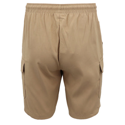 Men's Cargo Shorts 4 Pockets Cascual Work Trousers Active Pants Elastic Waist, Khaki, 3XL V474-557479