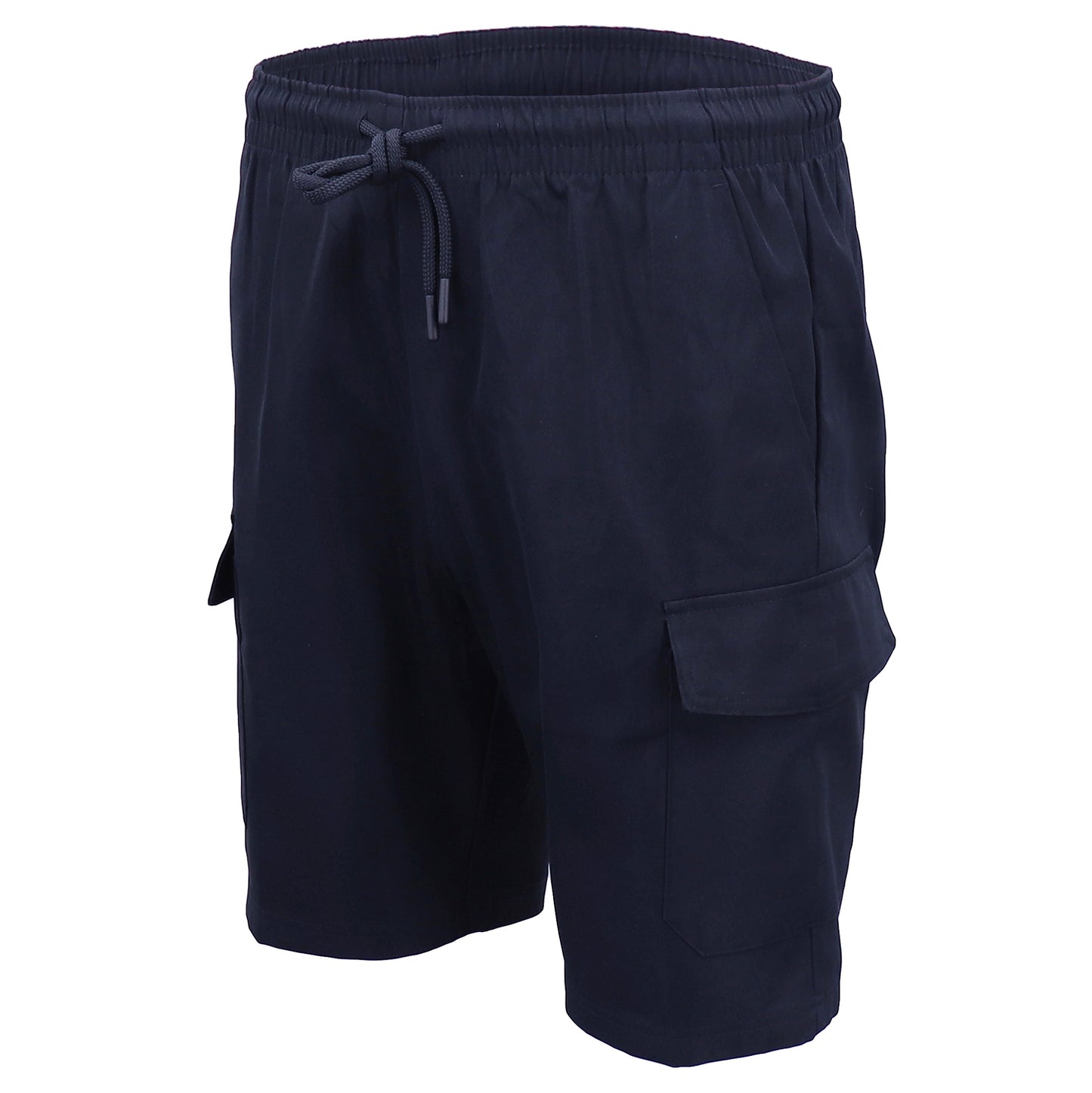 Men's Cargo Shorts 4 Pockets Cascual Work Trousers Active Pants Elastic Waist, Navy, L V474-557483