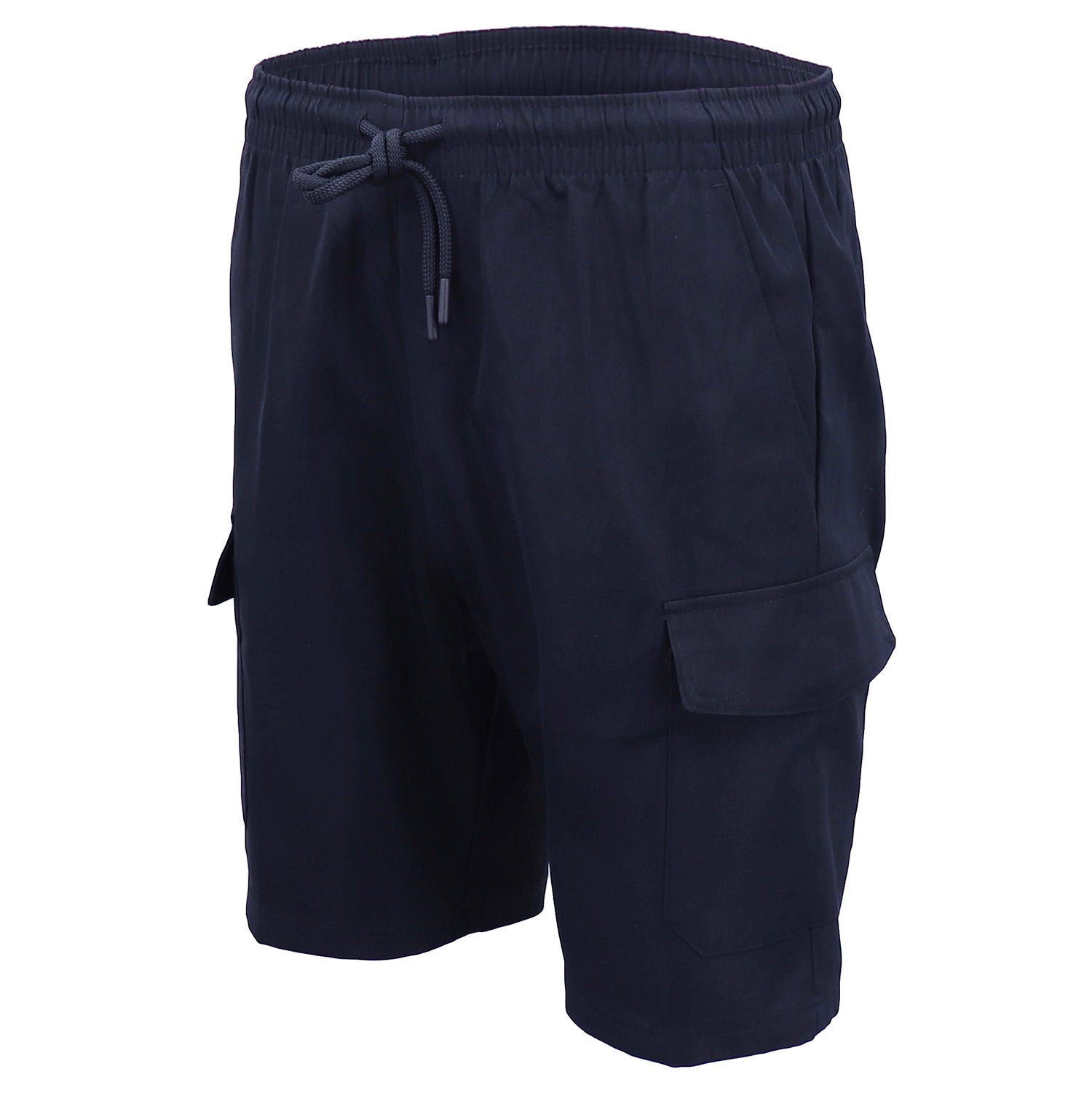 Men's Cargo Shorts 4 Pockets Cascual Work Trousers Active Pants Elastic Waist, Navy, 3XL V474-557486