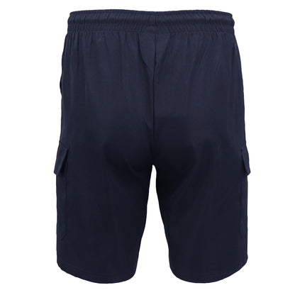 Men's Cargo Shorts 4 Pockets Cascual Work Trousers Active Pants Elastic Waist, Navy, 3XL V474-557486