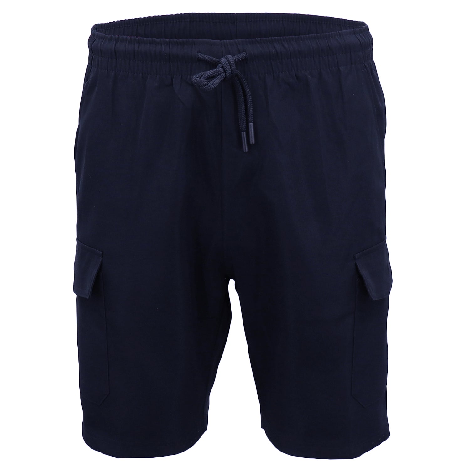 Men's Cargo Shorts 4 Pockets Cascual Work Trousers Active Pants Elastic Waist, Navy, 3XL V474-557486