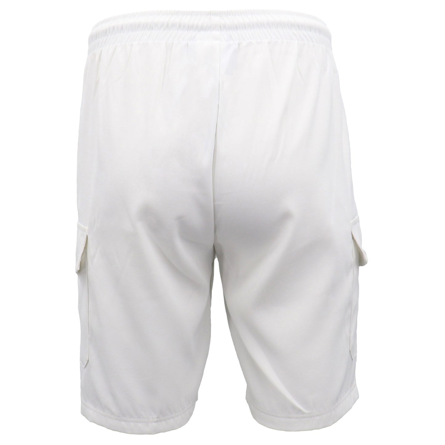 Men's Cargo Shorts 4 Pockets Cascual Work Trousers Active Pants Elastic Waist, White, S V474-557488