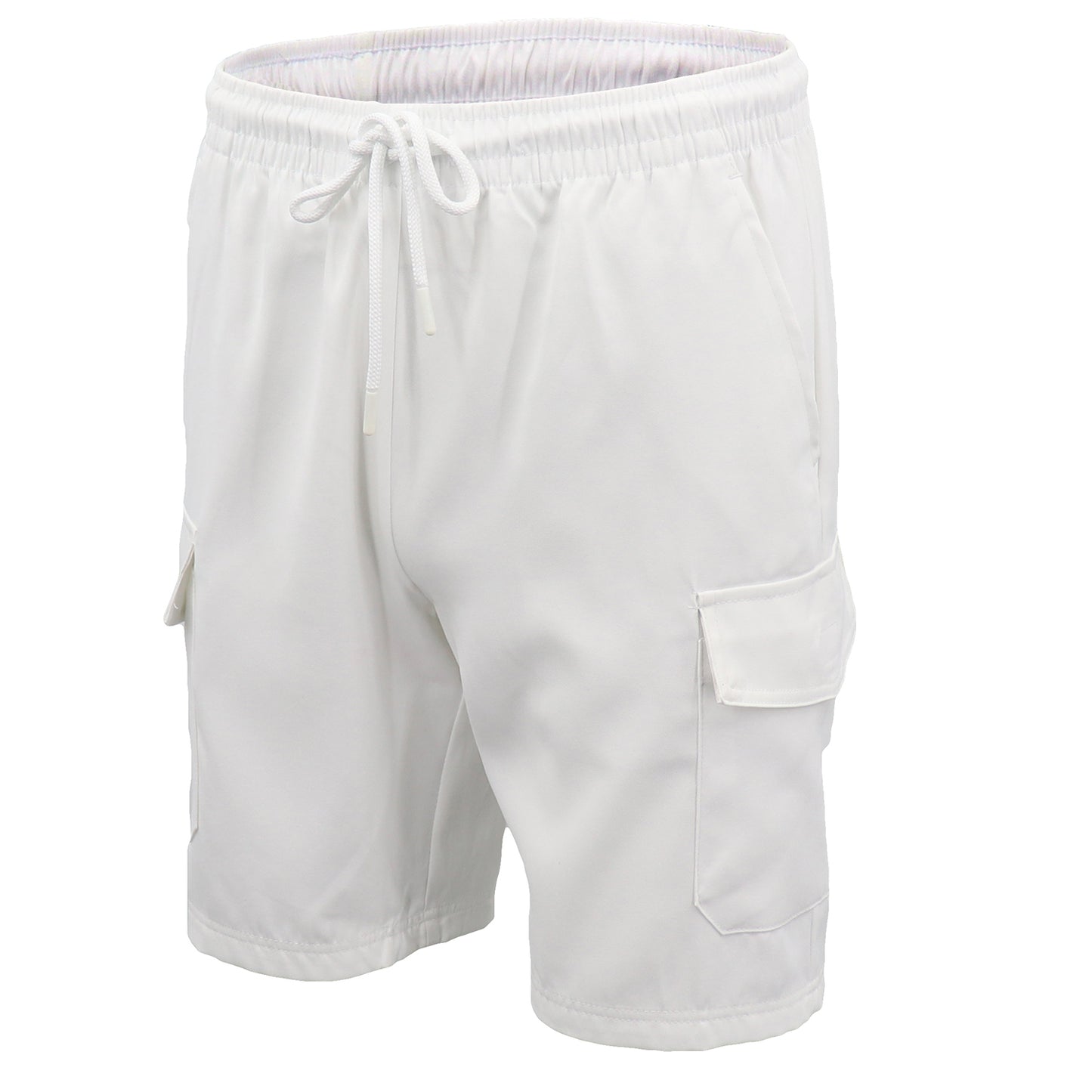 Men's Cargo Shorts 4 Pockets Cascual Work Trousers Active Pants Elastic Waist, White, L V474-557490