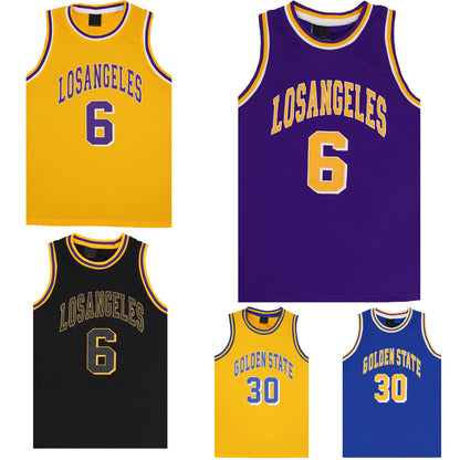 Kid's Basketball Jersey Tank Boys Sports T Shirt Tee Singlet Tops Los Angeles, Royal Blue - Golden State 30, 8 V474-559795