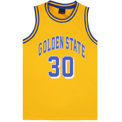 Kid's Basketball Jersey Tank Boys Sports T Shirt Tee Singlet Tops Los Angeles, Yellow - Golen State 30, 6 V474-559802