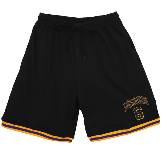 Men's Basketball Sports Shorts Gym Jogging Swim Board Boxing Sweat Casual Pants, Black - Los Angeles 6, M V474-563574