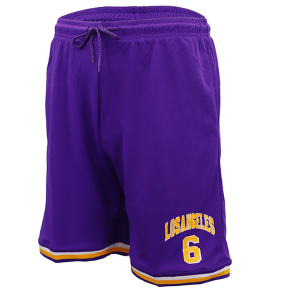 Men's Basketball Sports Shorts Gym Jogging Swim Board Boxing Sweat Casual Pants, Purple - Los Angeles 6, M V474-563580