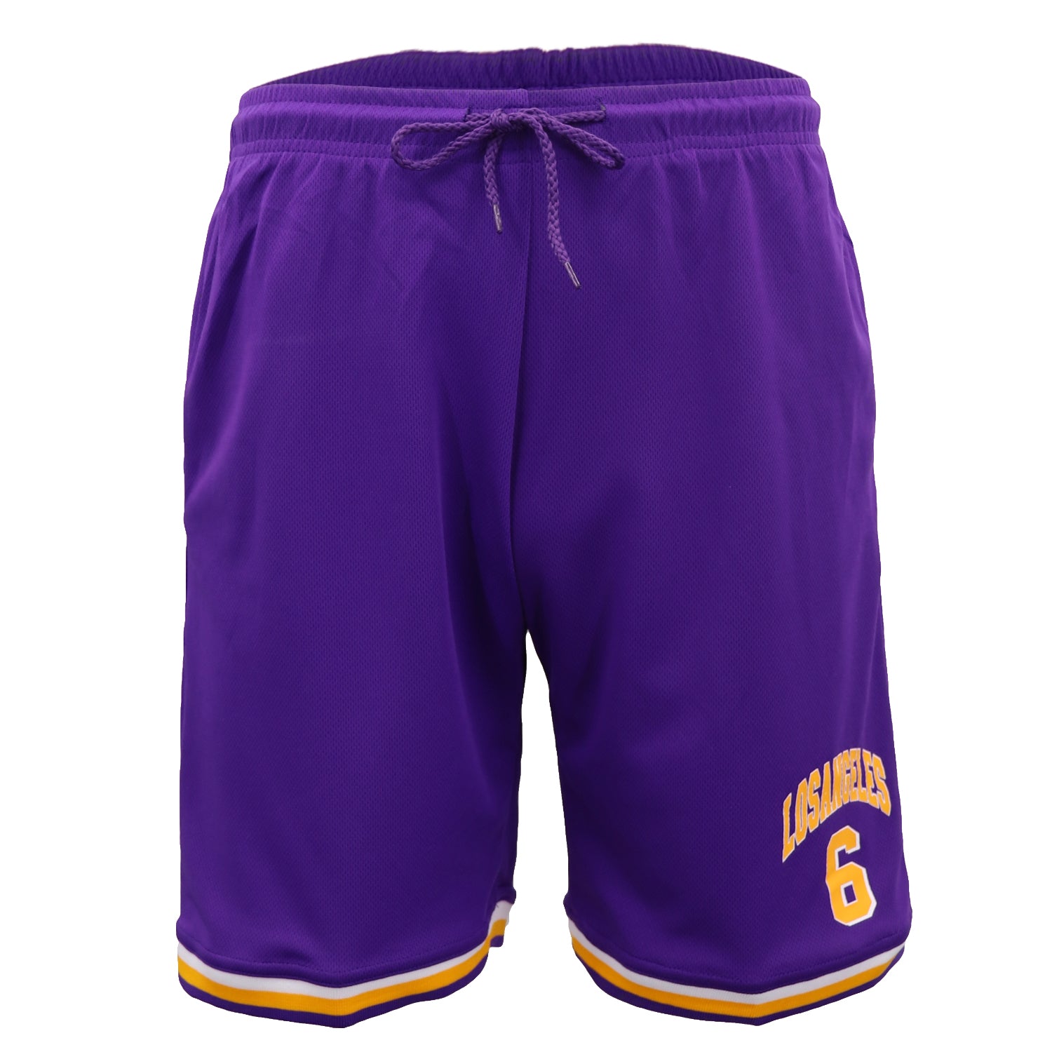 Men's Basketball Sports Shorts Gym Jogging Swim Board Boxing Sweat Casual Pants, Purple - Los Angeles 6, M V474-563580