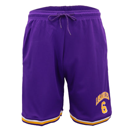 Men's Basketball Sports Shorts Gym Jogging Swim Board Boxing Sweat Casual Pants, Purple - Los Angeles 6, M V474-563580
